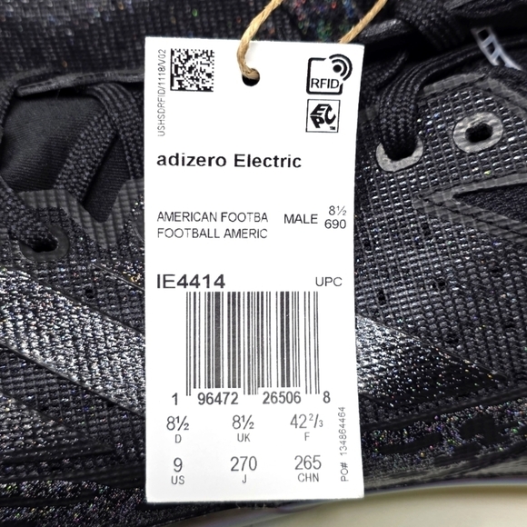 Adidas Electric Speed Juice Black Football Cleats IE4414 Men\'s Size 9 New main image 9